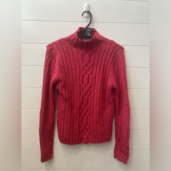 L.L. Bean Sweaters - LL bean cable knit red marled  sweater size small